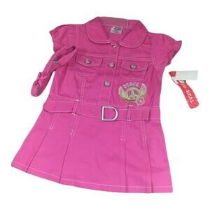 2B Real Girls Dress Size 4 Pink 3 Piece Set Headband Knit Shorts NEW